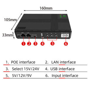 Fuente de Alimentación Ininterrumpida (UPS) con Cambio Automático a Baterías de 8800 mAh/10400 mAh, Mini UPS de 18W para Router y Wifi, DC1018P-10400mAh - Product Image 2