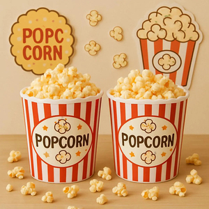 BPA Miễn Phí Màu Đỏ Và Trắng Tái Sử Dụng Nhựa Bỏng Ngô Hộp Đảng Snack Bát Lớn Bỏng Ngô Xô - Product Image 6
