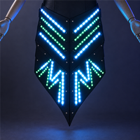 Nouvelle robe longue LED lumineuse pour femme, ensemble d'armure de cosplay avec batterie rechargeable pour tenue de spectacle de fête annuelle