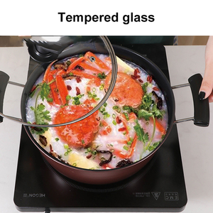Wholesale Hot Selling Eco-Friendly Non-Stick Cookware Set Red Color Kitchen Cooking <b>Pot</b> Including Fry Pan and <b>Soup</b> - Product Image 2