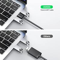 Tarjeta de sonido USB UGREEN, adaptador de audio USB 2.0 a conector de 3.5 mm, divisor dual auxiliar estéreo para auriculares y micrófono, dongle DAC externo