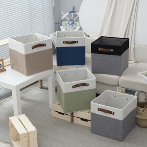 Có thể gập lại Linen hộp lưu trữ với xử lý để lưu trữ quần áo, giày dép, đồ chơi, sách và lưu trữ nhà khác - Product Image 1