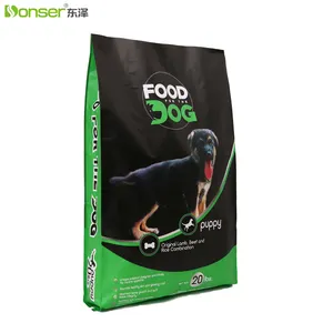 Sacos de alimentos para cães e gatos de fábrica, sacos de tecido PP para alimentos para animais de estimação, sacos de embalagem de ração animal de qualidade alimentar à prova de umidade, 20 lb