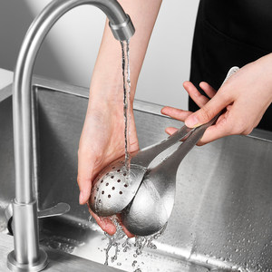 Ensemble de louche et passoire en titane pur Snf Schneider, 2 pièces, résistant aux hautes températures, antibactérien, anti-moisissure, anti-corrosion - Product Image 2