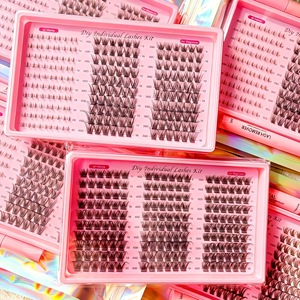 Cils en éventail DIY en gros, cils en éventail <span class=keywords><strong>manga</strong></span>, faux cils en éventail, kit d'extensions de cils moelleux 100D, cils en éventail mixtes - Product Image 5