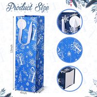Sac en papier kraft personnalisé, imprimé, écologique, recyclable, pour cadeau de vin de Noël, avec poignée, pour l'emballage de bouteilles de boissons