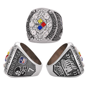 Bague de championnat des Steelers de Pittsburgh <span class=keywords><strong>2008</strong></span>, alliage écologique plaqué or, bijoux de sport tendance, collection commémorative - Product Image 5