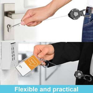 <span class=keywords><strong>Porte</strong></span>-clés rétractable robuste 2026 – <span class=keywords><strong>Porte</strong></span>-badge tactique avec <span class=keywords><strong>cordon</strong></span> rétractable en acier de 80 cm - Product Image 5