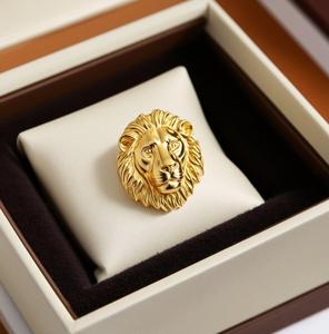 Broche aigle ailé doré de haute qualité broche finement gravée hippocampe lion Animal 3D épinglette broche pour unisexe