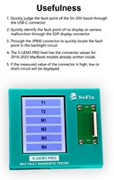 Testeur de diagnostic de panne de carte mère et connecteur EDP USB-C Sofix S-UEM3 PRO amélioré pour la réparation des MacBook 2016-2025