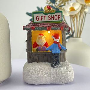 Ornement de table en résine LED de haute qualité, fait main, petite cabane de Noël lumineuse, boule de Noël colorée, style adorable - Product Image 4