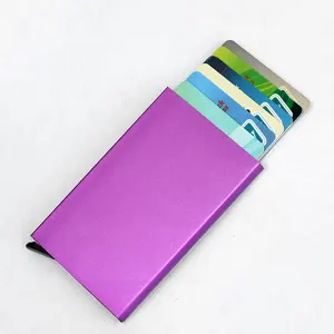 Moda pop up rfid engelleme ince kart sahipleri özel hediye kredi alüminyum rfid erkek cüzdan kartları tutucu