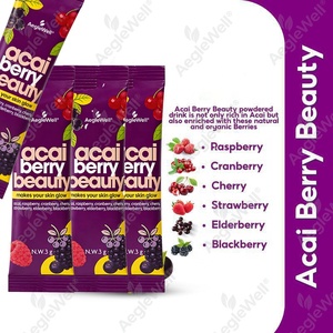 OEM ODM AegleWell <span class=keywords><strong>Acai</strong></span> <span class=keywords><strong>Berry</strong></span> Güzellik Takviyesi Karışık Meyve Karışımı Cildi Parlatır |   3g X 30 Poşet Meyve Tozu İçecek Karışımı - Product Image 4