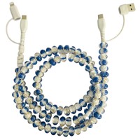 Pengisi Daya Portabel USB Tipe C Lightning 4 in 1 Kabel Manik-manik Pelangi Warna-warni Multi Adapter iPhone Android Pengisian Cepat Grosir