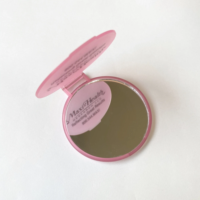 Miroir cosmétique pliant simple face personnalisé mini portable en plastique de poche pour publicité promotion invités personnalisé