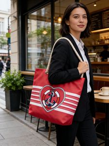 Bolsa <span class=keywords><strong>de</strong></span> Mano Náutica Impermeable <span class=keywords><strong>de</strong></span> Gran Capacidad - Bolsa <span class=keywords><strong>de</strong></span> Hombro Versátil para la <span class=keywords><strong>Playa</strong></span> y Uso Diario para Mujer - Product Image 2