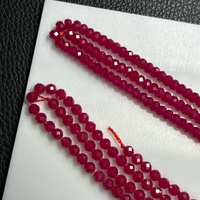 HQ GEMS perles plates en corindon synthétique 2mm 2.5mm 3mm 4mm perles rondes à facettes rubis rouge opaque pour la fabrication de colliers