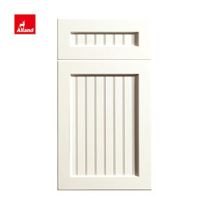 Allandcabinet White Lacquer Mdf Board Small Area Shaker Door Muebles de cocina con Shiplap Hood Armario de vidrio para casa remodelada - Product Image 6