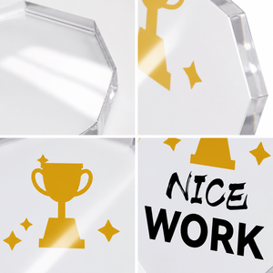 Bloque de Acrílico para Premios Motivacionales HOTEAM, Octagonal, con Laminado Brillante, para Escritorio de Oficina, Reconocimiento, Promoción Comercial, Venta al por Mayor, OEM - Product Image 3