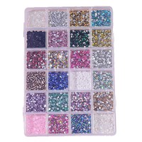 6 grilles de strass plats en cristal super brillant 3D irisé effet gelée pour nail art et autocollants visage, décorations DIY pour ongles