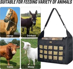 Échantillon gratuit : Sac d'ensilage d'angle profond pour chevaux et chèvres, grande capacité, avec fond en maille et boutons-pression - Product Image 6
