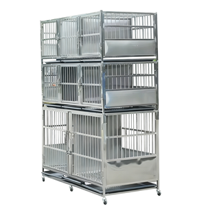 Gabbia Veterinaria Pieghevole Classica in Ferro per Cani con Vassoio Rimovibile e Struttura in Acciaio Inossidabile per Negozi di Animali e Allevamento Domestico - Product Image 2