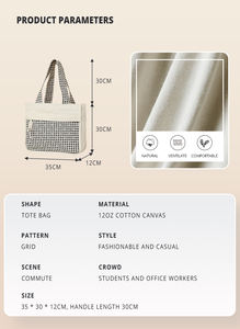 Hot Sale Custom Fashion Eco Friendly Canvas <b>Tote</b> <b>Bag</b> <b>Large</b> Capacity Recycle Cotton Shopping <b>Bag</b> - Product Image 6