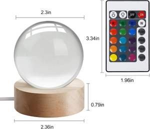 Veilleuse lampe boule de cristal laser gravée 3D pour déco de table - Product Image 3