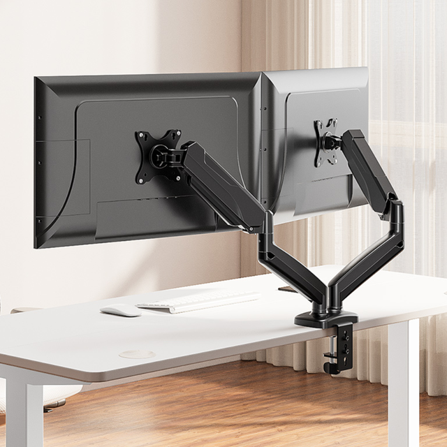 MOUNTUP Dual Monitor Desk Mount Fully Adjustable Gas Spring Dual Monitor Arm