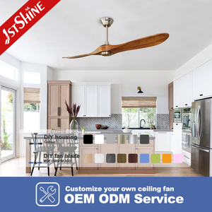 1stshine LED quạt trần 52 inch DC động cơ trang trí hai rắn gỗ lưỡi quạt trần với điều khiển từ xa - Product Image 4