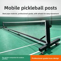 Poteau de filet de pickleball mobile avec roues, support de pickleball professionnel portable pour tournoi, support de pickleball encastrable pour la maison