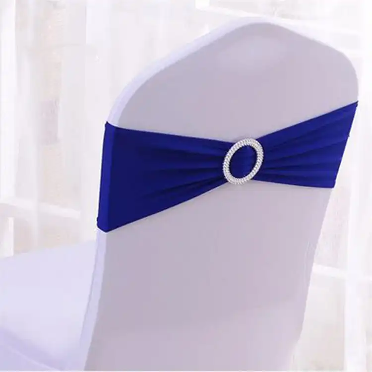 Ganze billigere Stuhl bänder Elastic Spandex Royal Stuhl Schärpen mit Schnalle für Bankett Home Party Hotel Hochzeit dekorativ