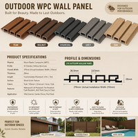 Livraison rapide, revêtement extérieur WPC, co-extrusion, décoration de villa, revêtement composite bois-plastique, imperméable, anti-corrosion, L