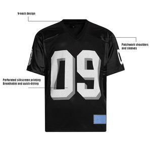 Custom Fashion Mesh Oversized Short Breathable Anti-Bacterial Quick Dry <b>American</b> Football Jersey Silk Screen Printed Retro - Product Image 3
