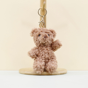 Aangepaste mini schattige beren knuffelhanger zachte sleutelhangers en knuffels kindercadeau van bontmateriaal teddybeer promotie - Product Image 3