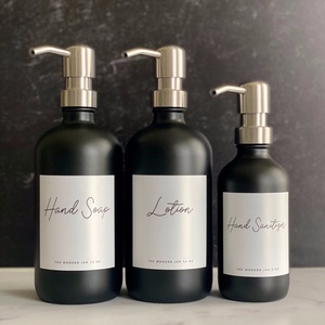 Bouteilles en verre <span class=keywords><strong>Boston</strong></span> rondes de 120 ml, 250 ml, 500 ml, 1000 ml avec pompe distributrice noire scellée avec pulvérisateur à pompe - Product Image 5