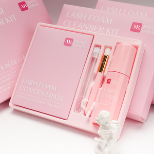 Maquillage des <span class=keywords><strong>yeux</strong></span> rose <span class=keywords><strong>démaquillant</strong></span> Extension de cils <span class=keywords><strong>savon</strong></span> concentré cils bain shampooing pompe bouteilles Kit 100% Vegan cils shampooing Kit - Product Image 6