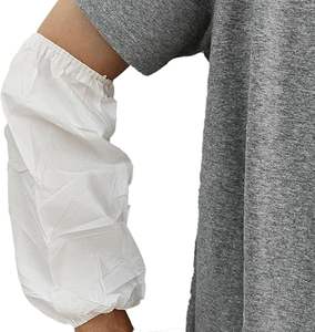 שרוולים חד פעמיות microporous מכסה מגן זרוע עם קצה לבן 13 אינץ 'של 1000 - Product Image 1