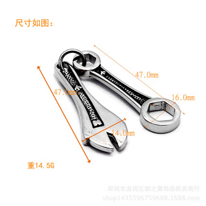 yunnique Stainless Steel Wrench Pendant Necklace For Men And Women Fashion Jewelry <b>Titanium</b> Steel Keychain Accessory - Product Image 2