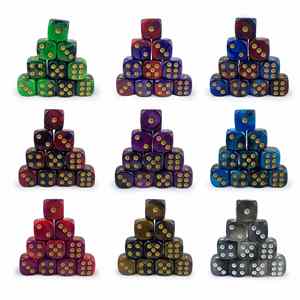 ลูกเต๋าสอนเกมโต๊ะข้ามพรมแดน12mm6มุมกลมสองสี D6ลูกเต๋าคุณภาพสูงเกรดสูง - Product Image 2