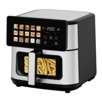 Friteuse à air numérique intelligente Longbank 10L grande capacité 15-en-1 avec écran tactile et fenêtre de visualisation, cuisson sans huile