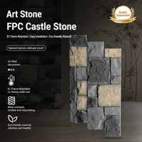 Revêtement mural extérieur en placage PU artistique, motif champignon château, léger, aspect galet culturel, nouveau matériau pour murs extérieurs et intérieurs