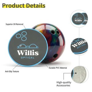 Almohadilla de limpieza de microfibra absorbente de aceite para bolas de bolos de PVC blando con logotipo personalizado OEM, toalla removedora a granel - Product Image 2