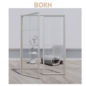 פלדה שחורה נדנדה גריל ברזל חיצוני זכוכית חזית מרפסת חלונות דלתות צרפתית - Product Image 5