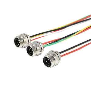 Conector de Panel de Montaje de Cable de Silicona con Receptáculo de Fijación Trasera de 4 Pines y Enchufe Macho de 7/8'' Resistente al Agua IP68 - Product Image 6