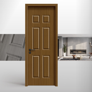 Conception intérieure de porte moulée commerciale en <span class=keywords><strong>bois</strong></span> à 6 panneaux américains sans peinture de haute qualité pour appartements modernes - Product Image 5