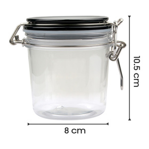 Bocaux de conservation transparents en PET de 400 ml avec couvercles noirs, boucle en fil d'acier de qualité alimentaire, hermétiques, pour fruits secs, sucre et assaisonnements - Product Image 2