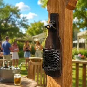 Wholesale <b>Beer</b> Multi-Functional Lid Portable Vintage Decorative Solid Wood Wall-Mounted Bottle Opener - Product Image 1