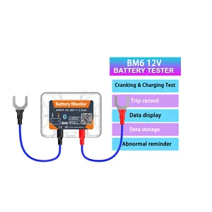 Nouveau moniteur de batterie d'application de téléphone portable Bluetooth BM6 pour testeur de batterie efficace de batterie de voiture 12v