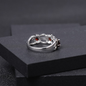 In Stock Vintage 925 Silver Inlaid <b>Crystal</b> Rhinestone Gemstone Wedding <b>Ring</b> High Elegance Women's Factory Direct Sale - Product Image 4